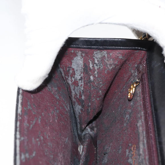 CHANEL Matelasse Ketten-Schultertasche Lammleder Schwarz CC Auth 83342
