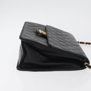 CHANEL Matelasse Ketten-Schultertasche Lammleder Schwarz CC Auth 83342-3