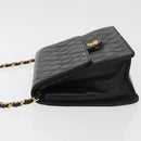 CHANEL Matelasse Ketten-Schultertasche Lammleder Schwarz CC Auth 83342-4