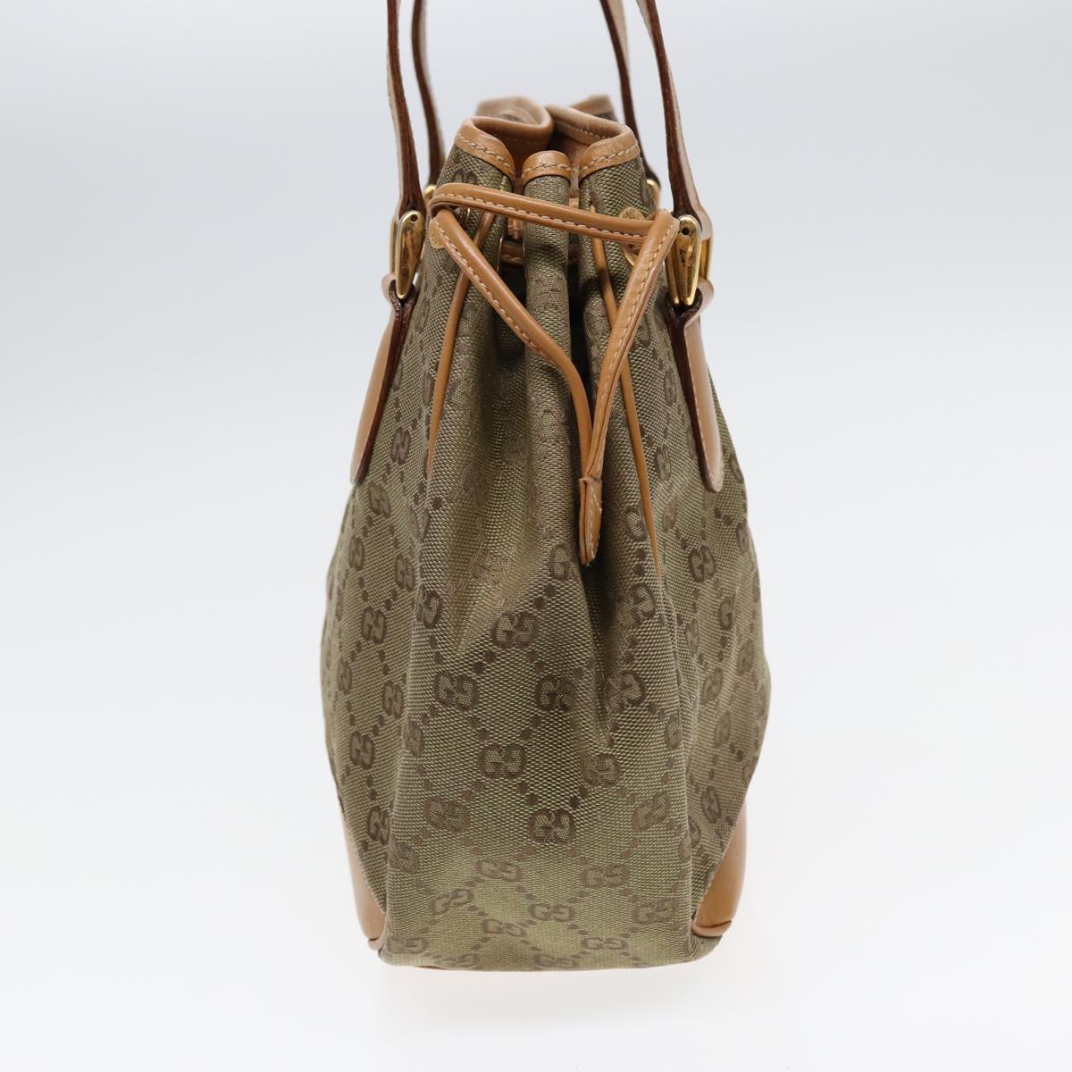 GUCCI GG Canvas Hand Bag Beige Brown 000 2854 0282 Auth 83346