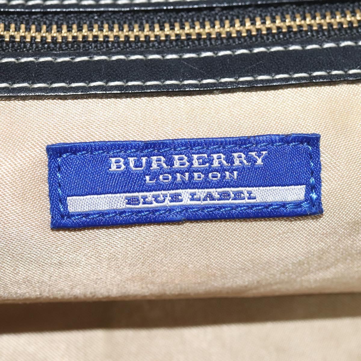 BURBERRY Nova Check Hand Bag Canvas Red Dark Brown Auth 83360