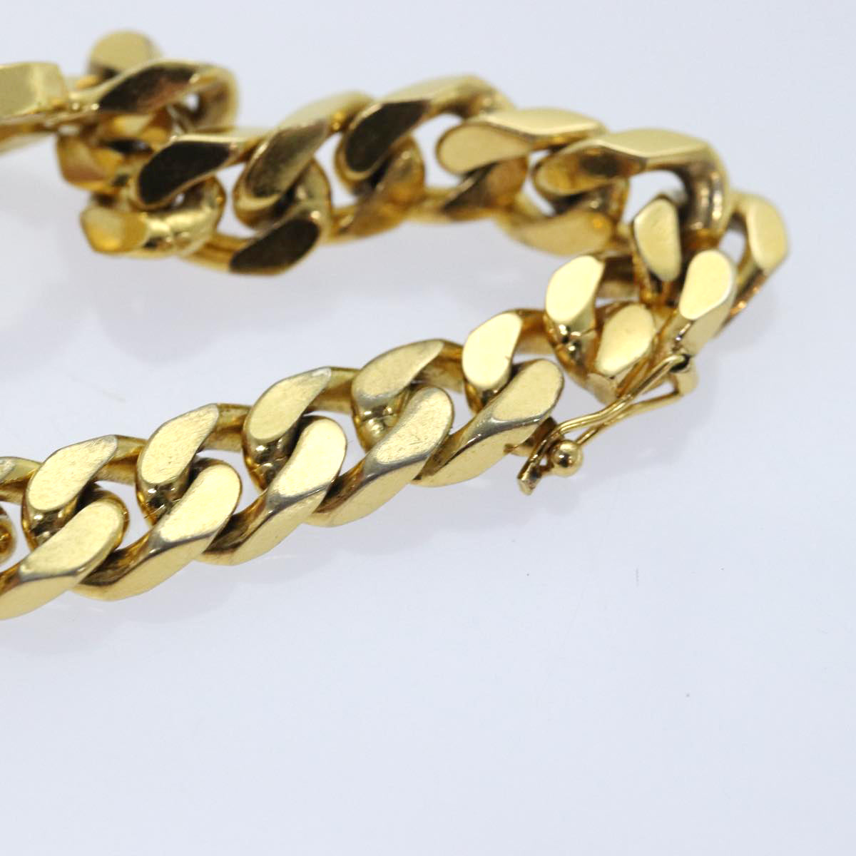 CHANEL COCO Mark Chain Bracelet metal Gold Tone CC Auth 83365