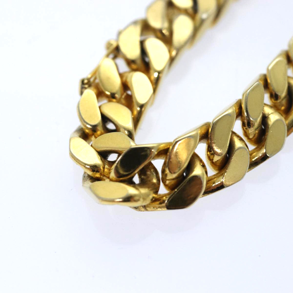 CHANEL COCO Mark Chain Bracelet metal Gold Tone CC Auth 83365