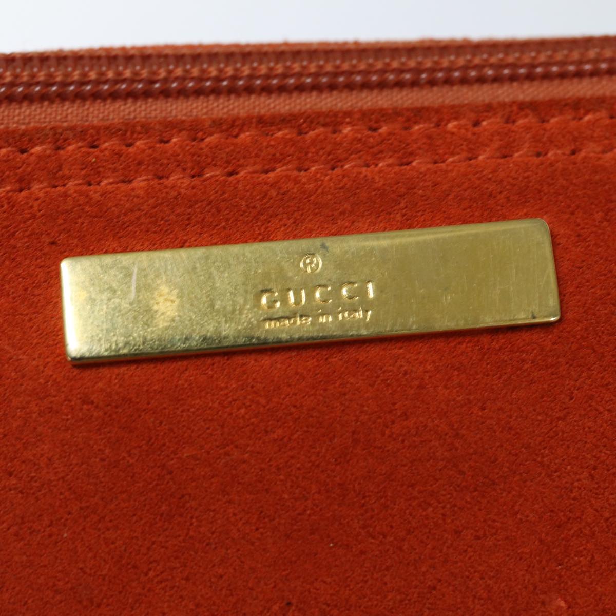 GUCCI Accessory Pouch Suede Orange 039 1103 Auth 83367