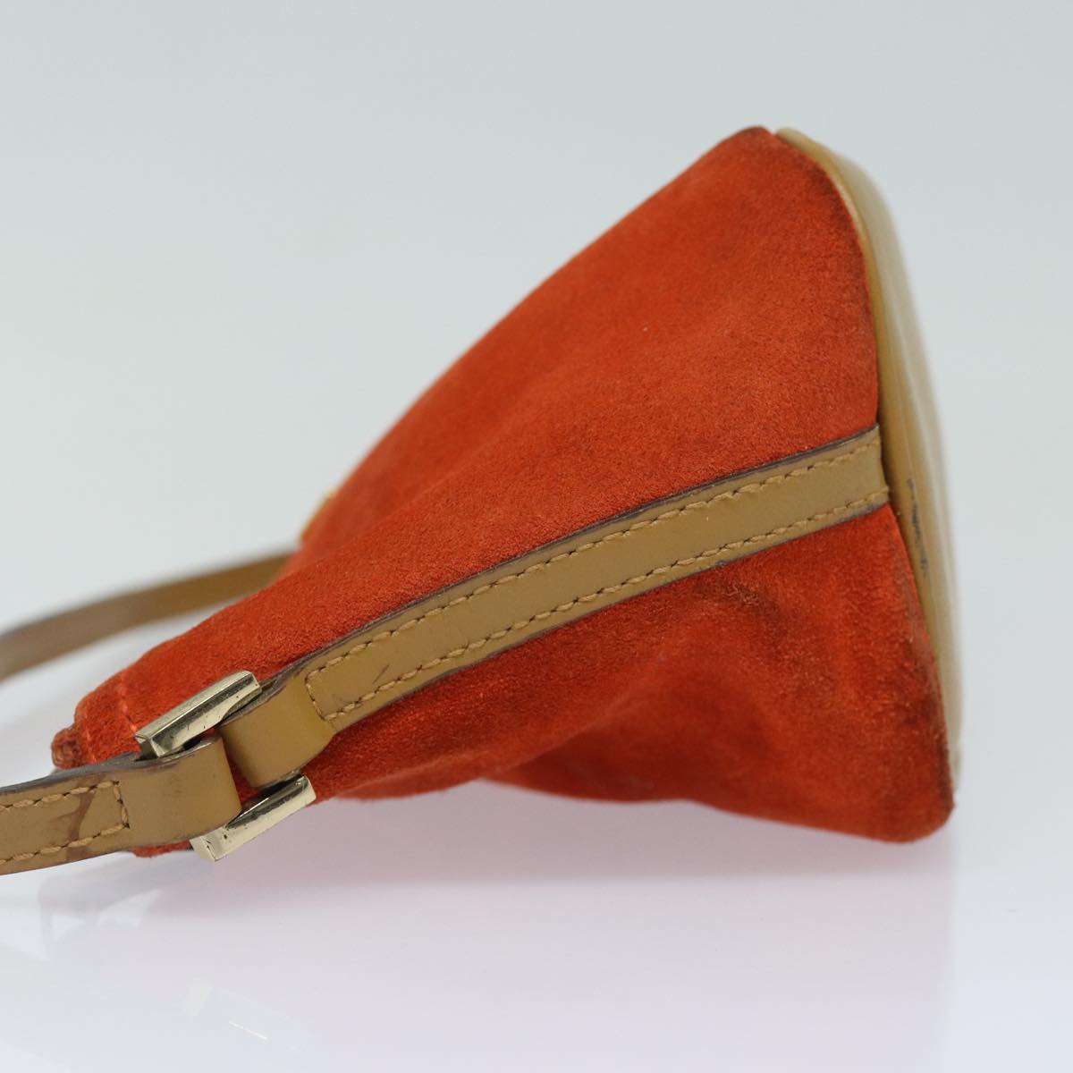 GUCCI Accessory Pouch Suede Orange 039 1103 Auth 83367