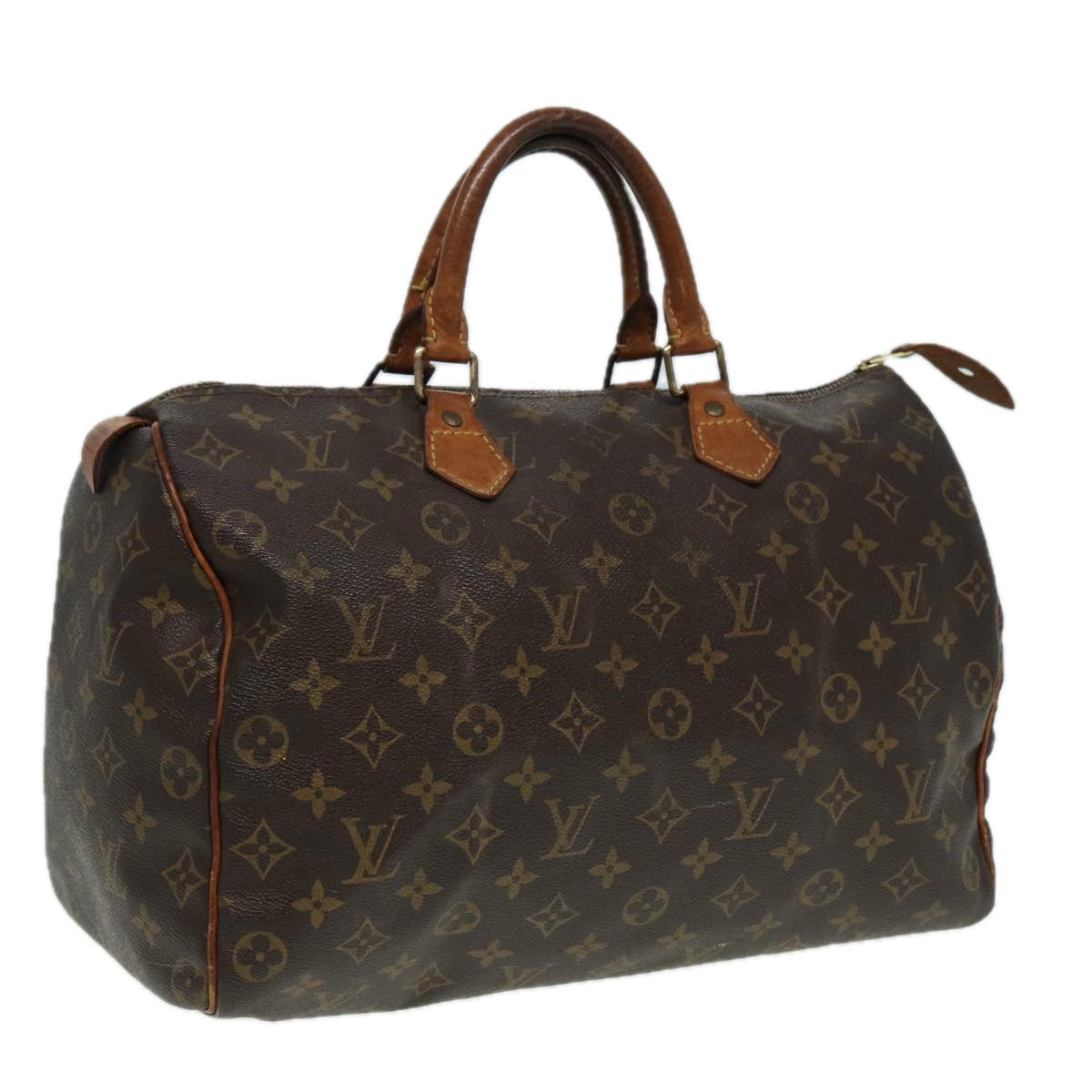 LOUIS VUITTON Monogram Speedy 35 Hand Bag M41524 LV Auth 83376