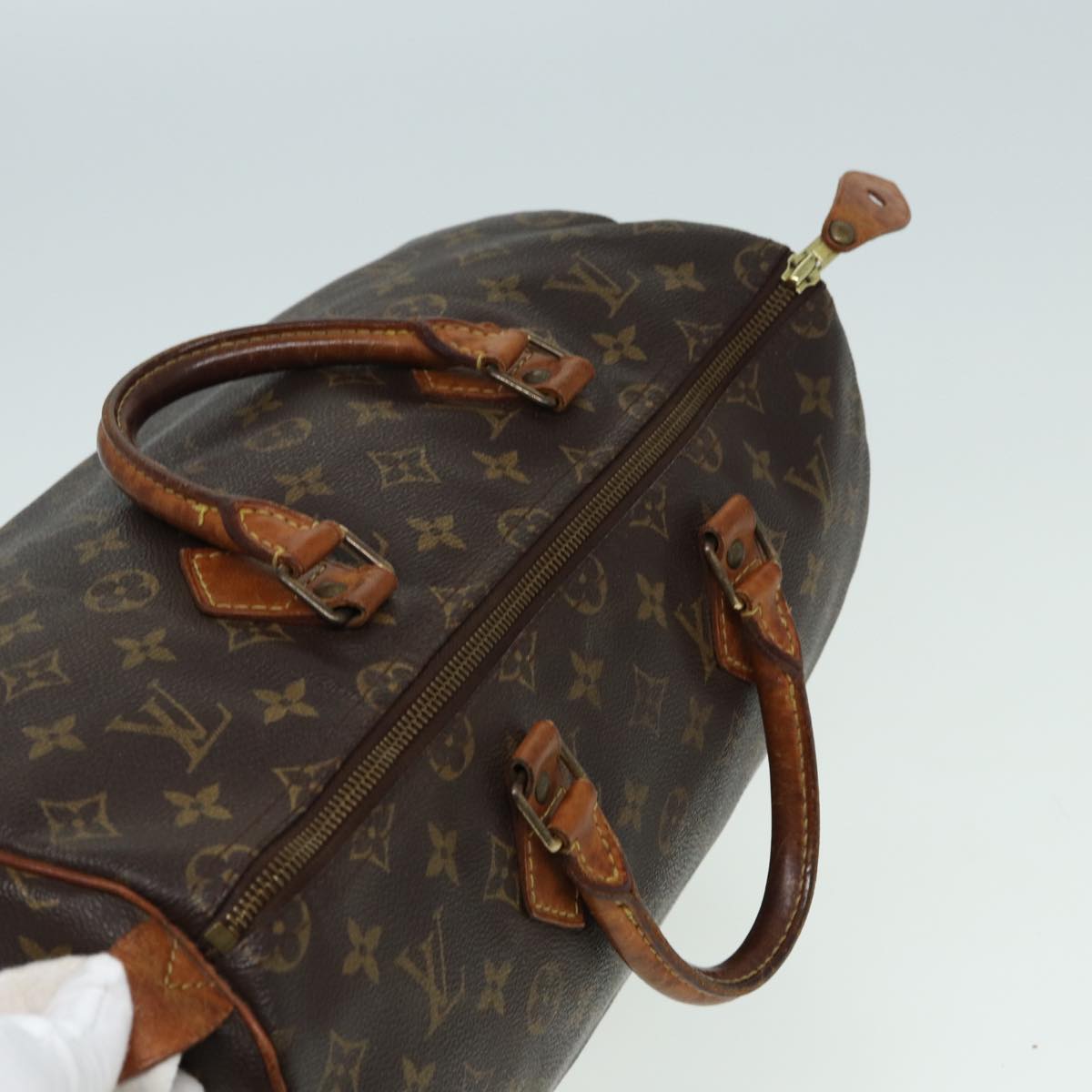 LOUIS VUITTON Monogram Speedy 35 Hand Bag M41524 LV Auth 83376