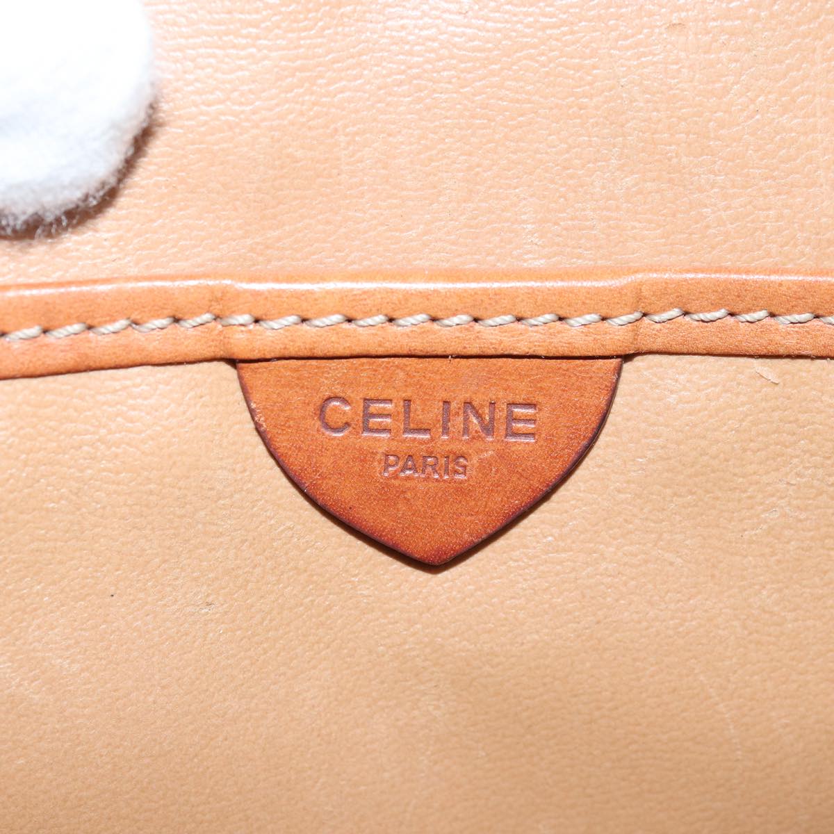 CELINE Macadam Canvas Hand Bag Beige Auth 83379