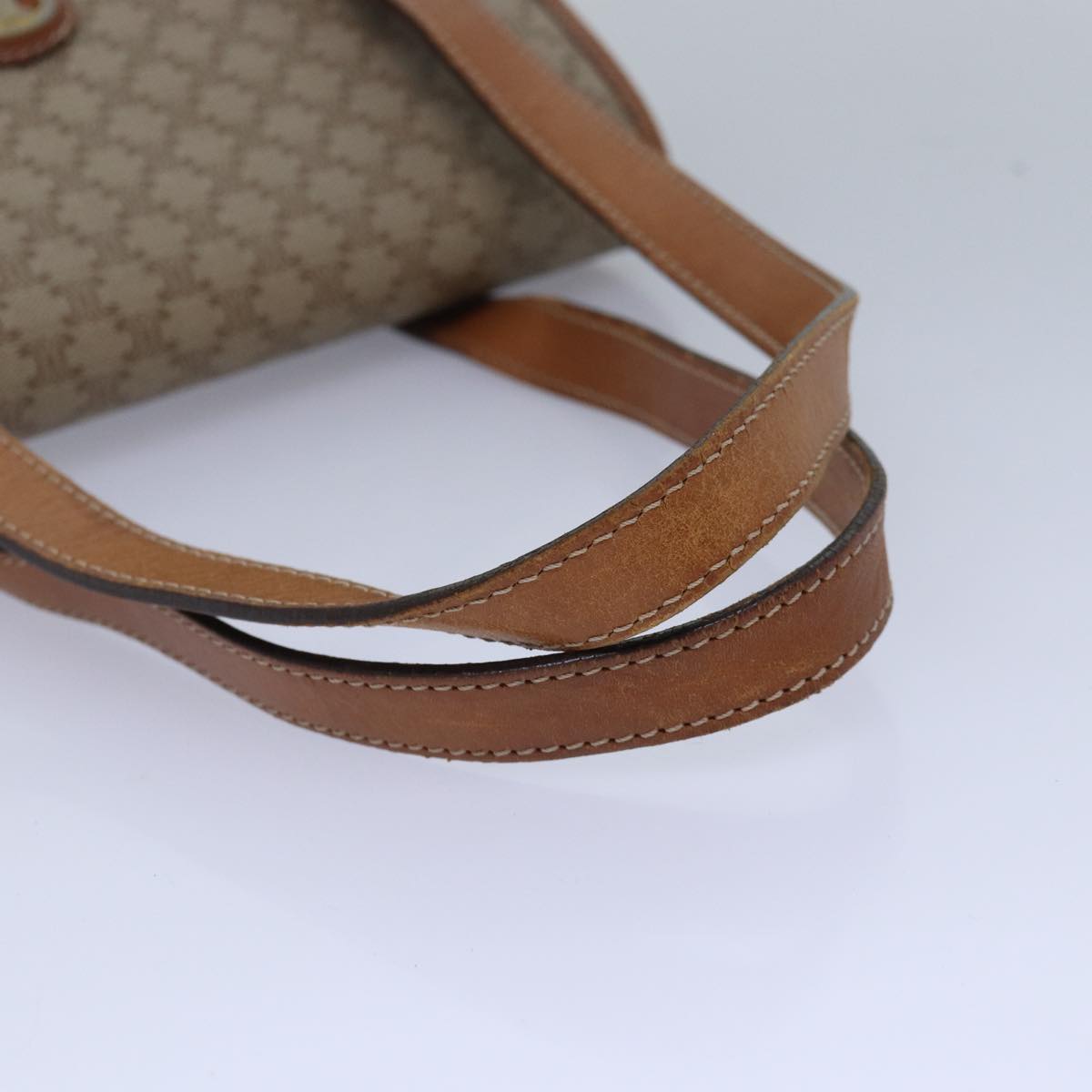 CELINE Macadam Canvas Hand Bag Beige Auth 83379