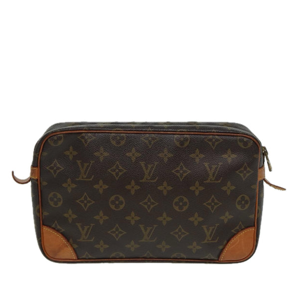 LOUIS VUITTON Monogram Compiegne 28 Clutch Bag M51845 LV Auth 83388