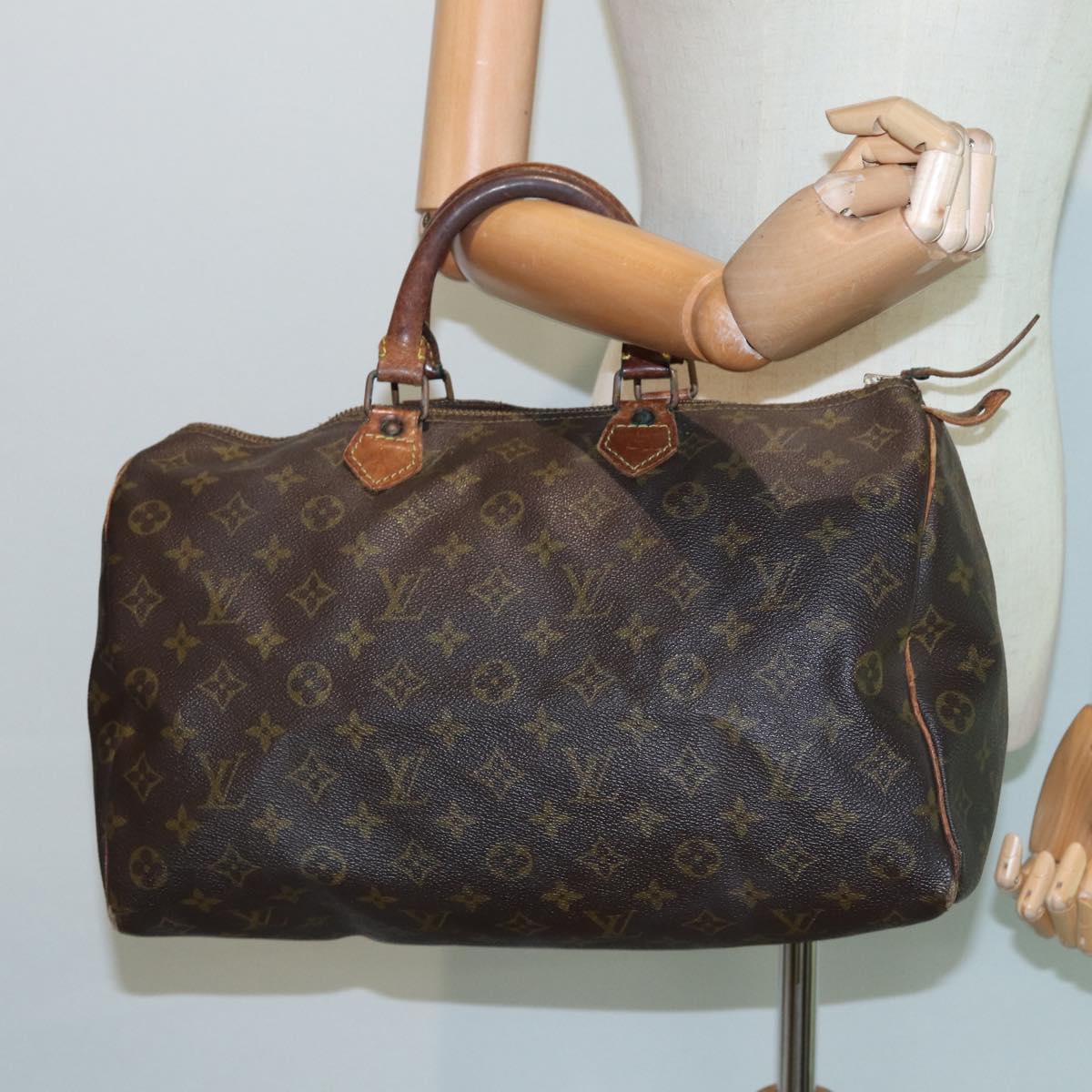 LOUIS VUITTON Monogram Speedy 35 Hand Bag M41524 LV Auth 83394