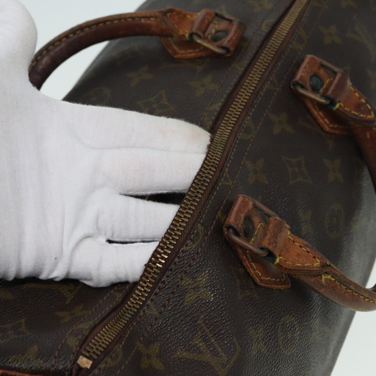 LOUIS VUITTON Monogram Speedy 35 Hand Bag M41524 LV Auth 83394