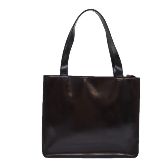 CHANEL COCO Mark Hand Bag Enamel Brown CC Auth 83416