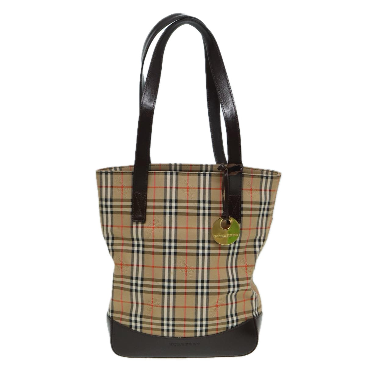 BURBERRY Nova Check Tote Bag Canvas Beige Auth 83420 - 0