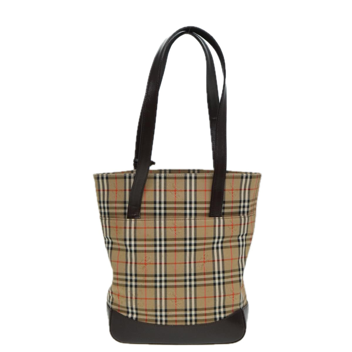 BURBERRY Nova Check Tote Bag Canvas Beige Auth 83420