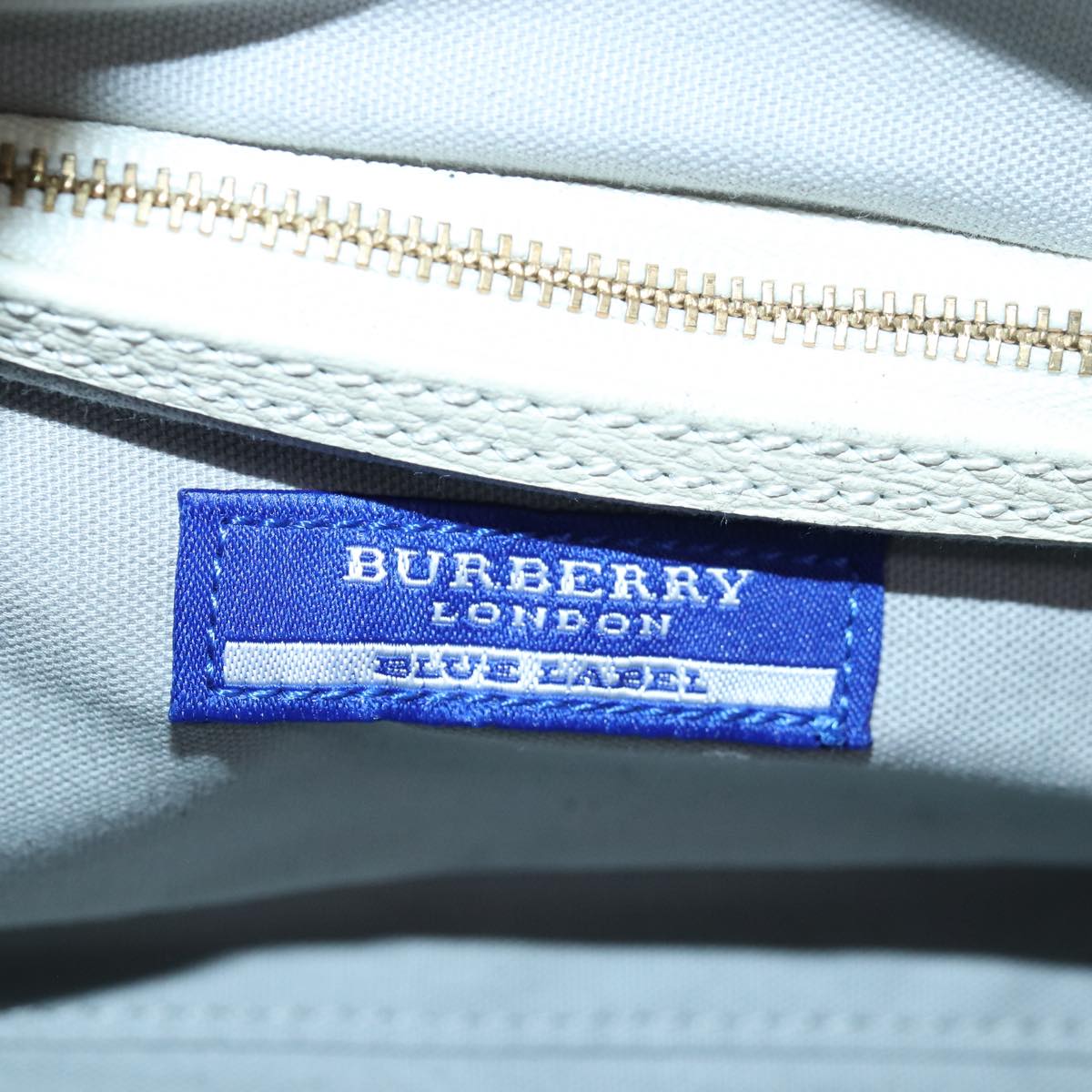 BURBERRY Blue Label Hand Bag Canvas Gray Auth 83421