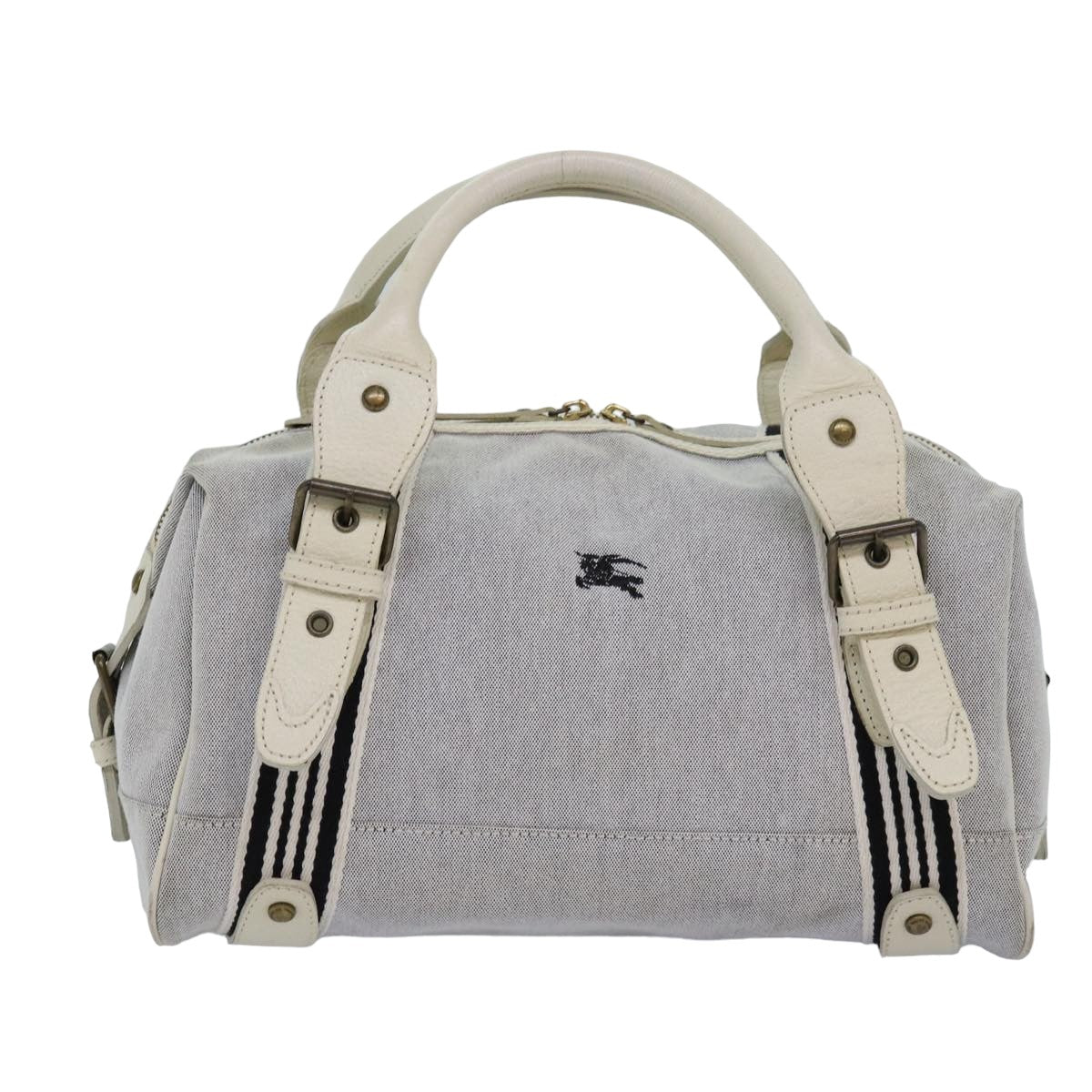 BURBERRY Blue Label Hand Bag Canvas Gray Auth 83421 - 0