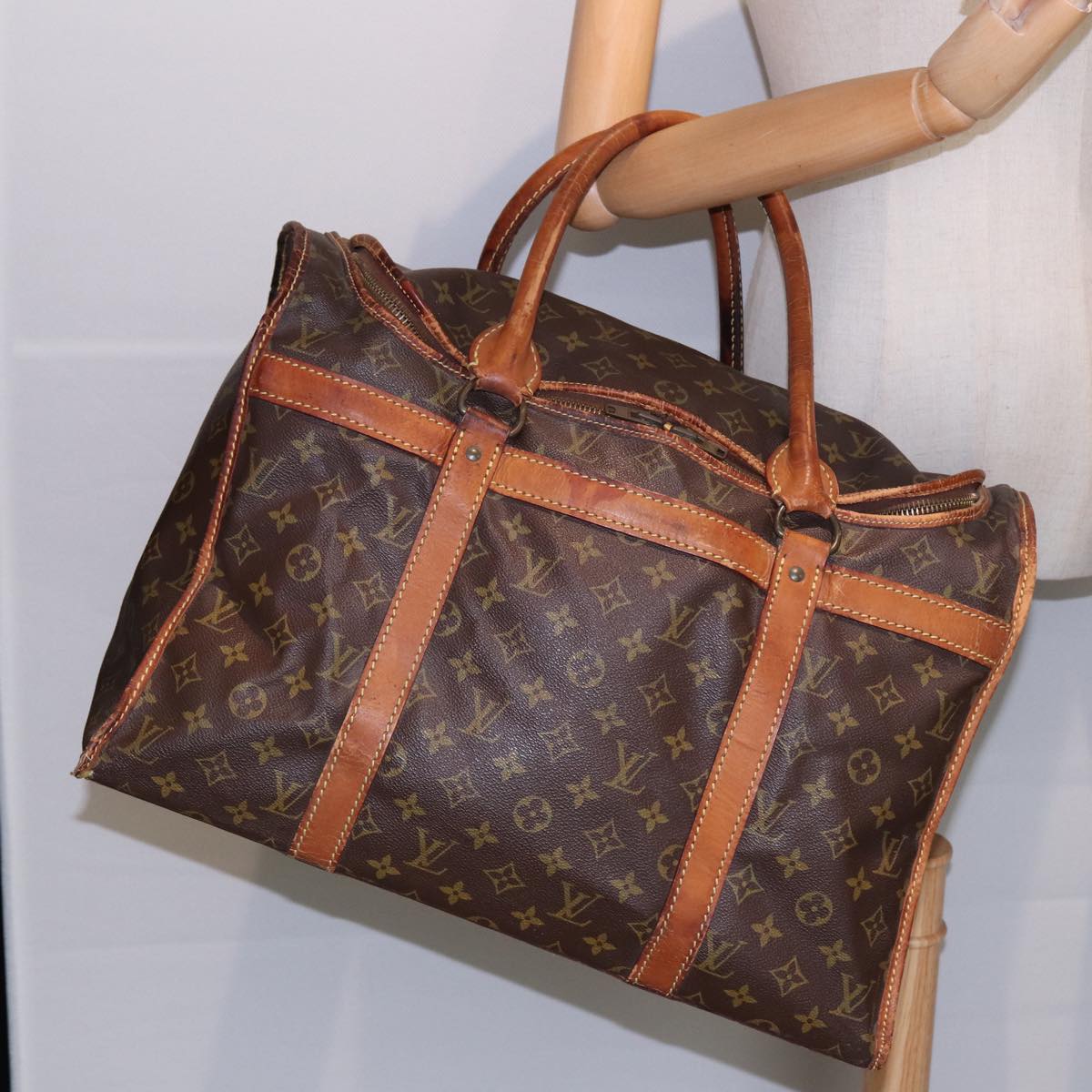 LOUIS VUITTON Monogram Sac Shan 45 Pet Carry Vintage M42024 LV Auth 83438