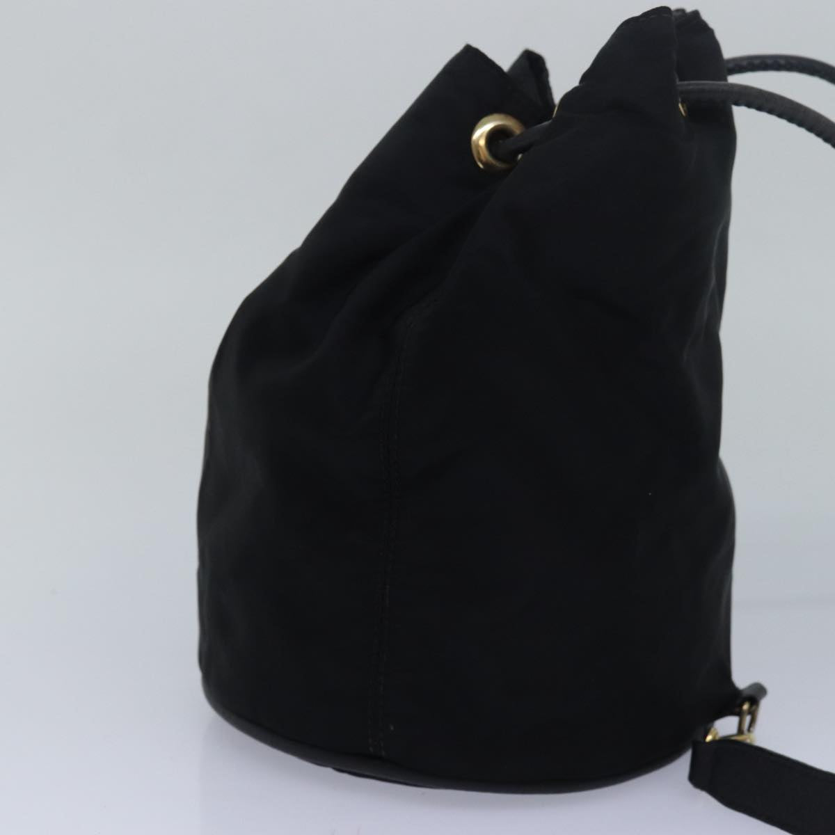 CELINE Shoulder Bag Nylon Black Auth 83441