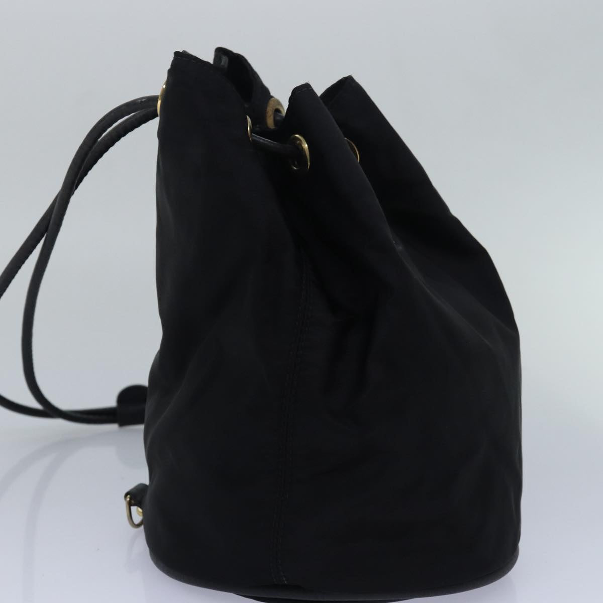 CELINE Shoulder Bag Nylon Black Auth 83441