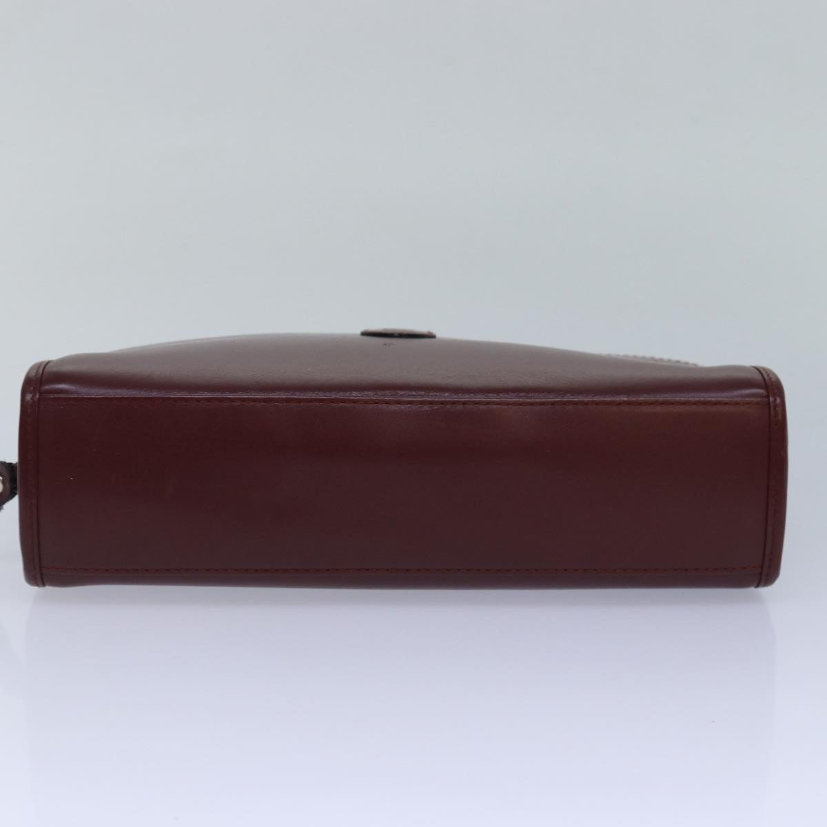 CARTIER Clutch Bag Leather 2Set Red Auth 83456