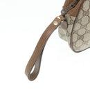 GUCCI GG Supreme Web Sherry Line Clutch Tasche PVC Beige Rot 89 01 034 Auth 83463-8