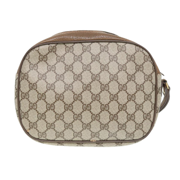 GUCCI GG Supreme Web Sherry Line Clutch Tasche PVC Beige Rot 89 01 034 Auth 83463