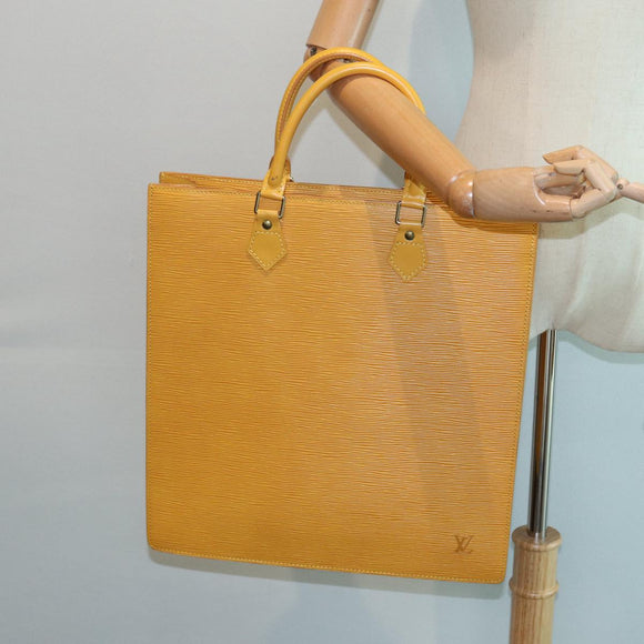 LOUIS VUITTON Epi Sac Plat Hand Bag Yellow M52079 LV Auth 83482