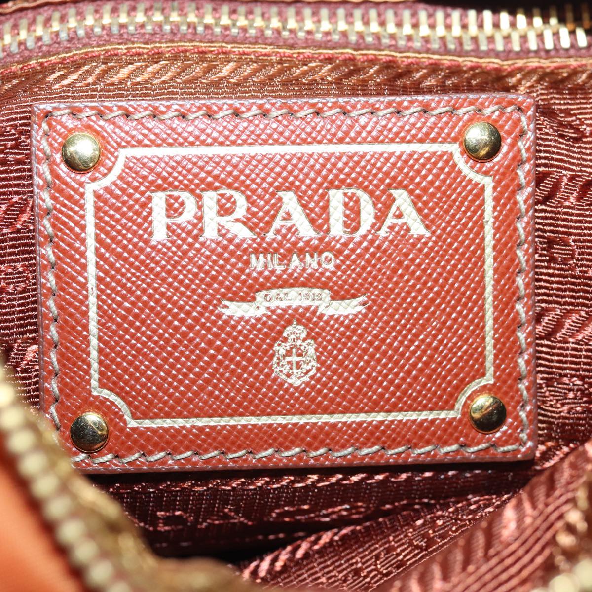 PRADA Shoulder Bag Nylon Orange Auth 83488