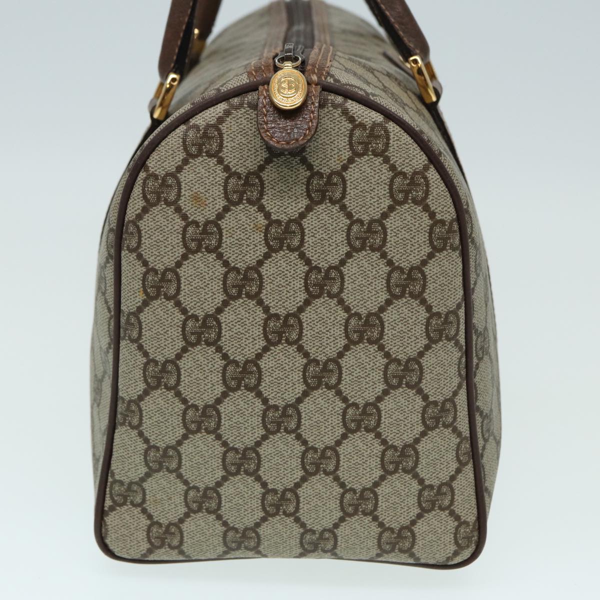 GUCCI GG Supreme Boston Bag PVC Beige 003 39 6842 3 Auth 83495