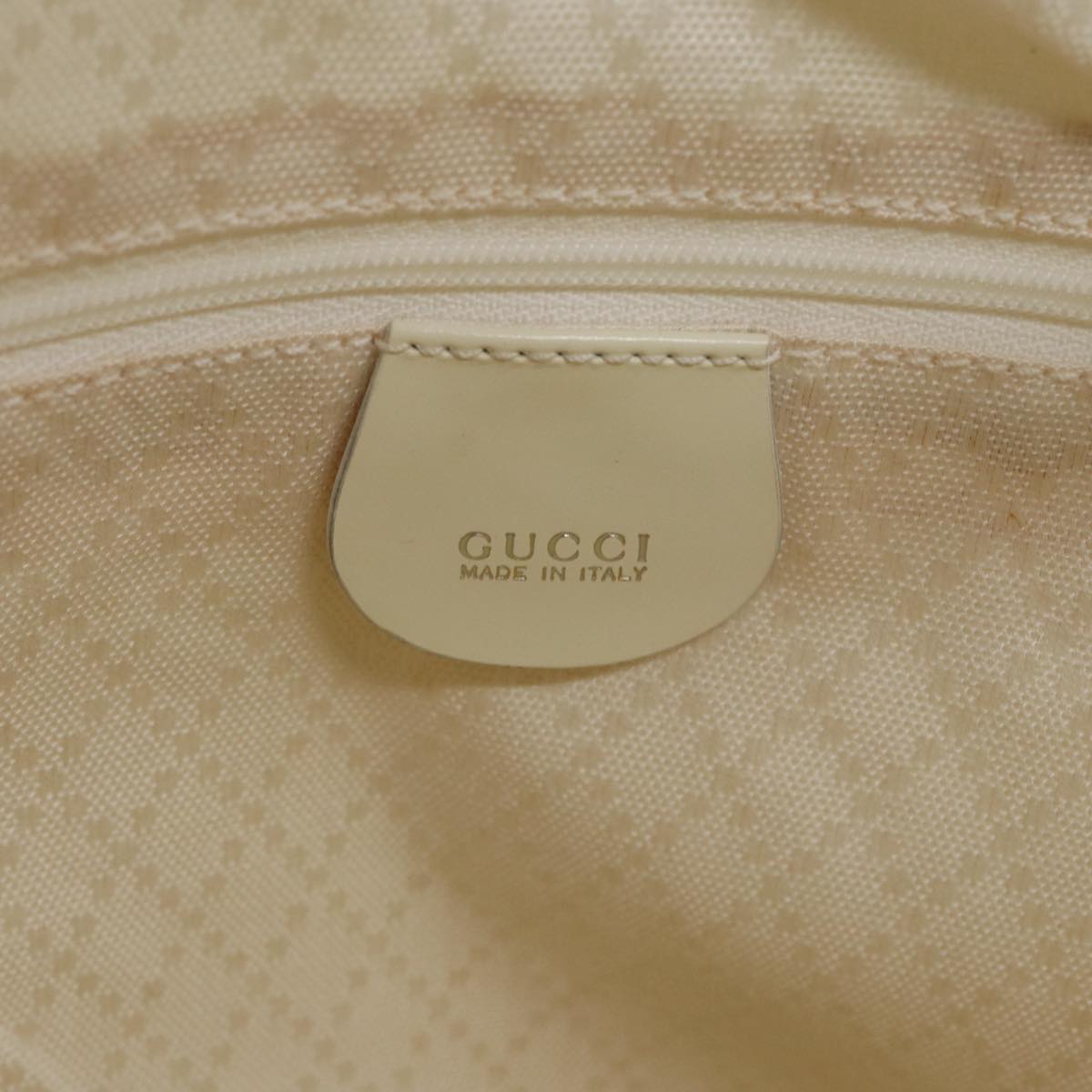 GUCCI Bamboo Hand Bag Canvas White 001 1705 1577 Auth 83496