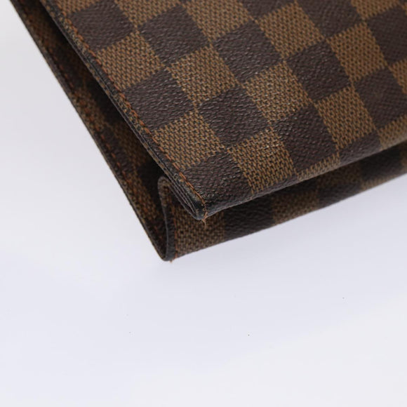 LOUIS VUITTON Damier Ebene Poche Toilette 26 Pouch N47543 LV Auth 83540