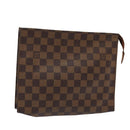 LOUIS VUITTON Damier Ebene Poche Toilette 26 Pouch N47543 LV Auth 83540-1
