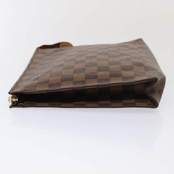 LOUIS VUITTON Damier Ebene Poche Toilette 26 Pouch N47543 LV Auth 83540