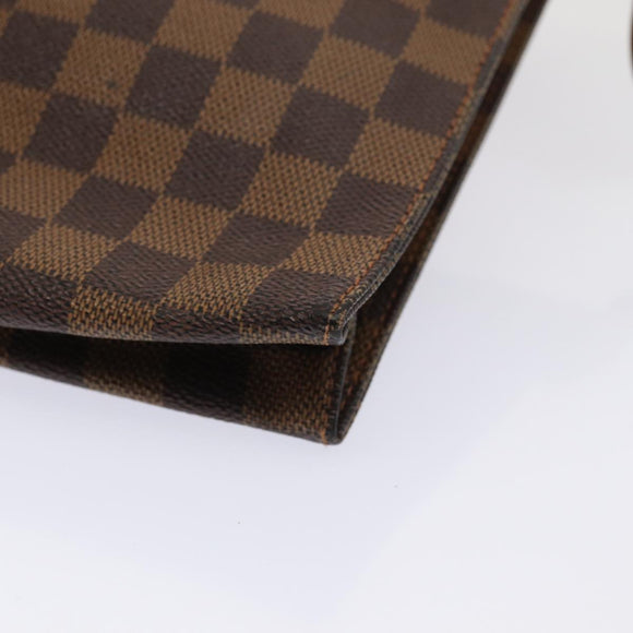 LOUIS VUITTON Damier Ebene Poche Toilette 26 Pouch N47543 LV Auth 83540