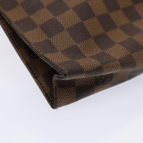 LOUIS VUITTON Damier Ebene Poche Toilette 26 Pouch N47543 LV Auth 83540