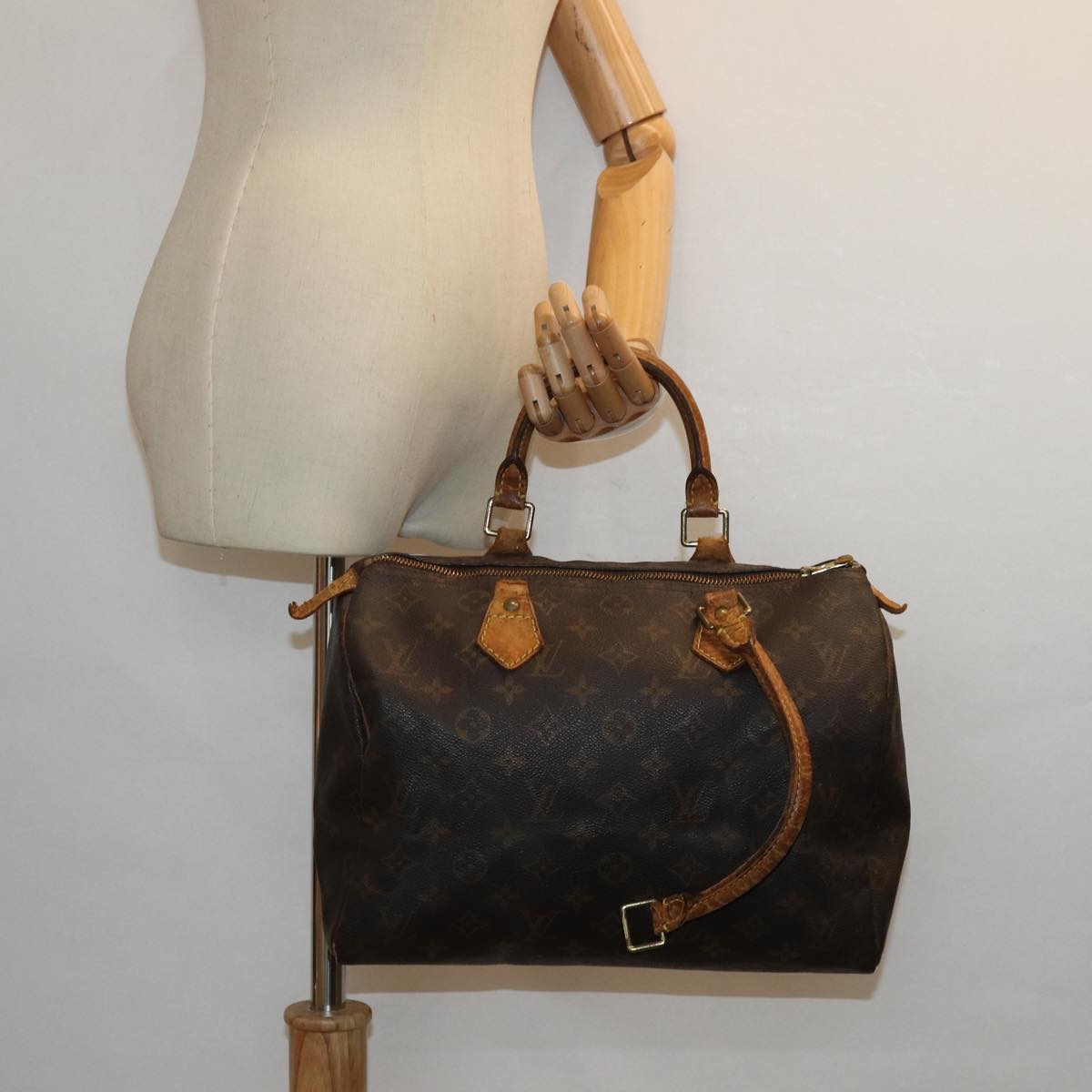 LOUIS VUITTON Monogram Speedy 30 Hand Bag M41526 LV Auth 83554