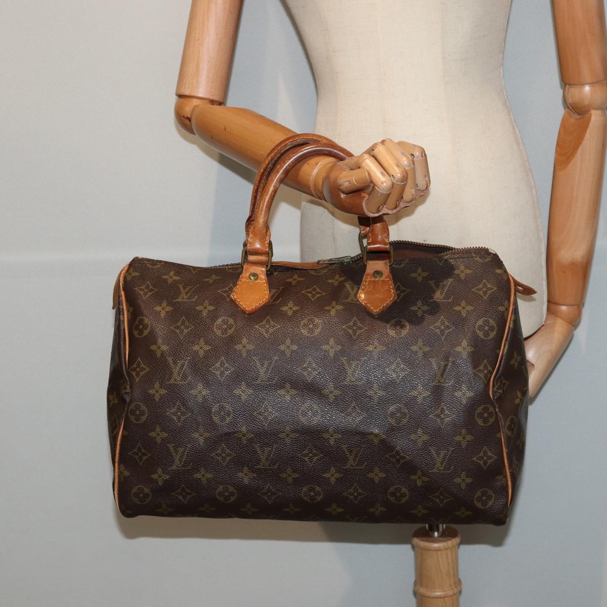 LOUIS VUITTON Monogram Speedy 35 Hand Bag M41524 LV Auth 83556