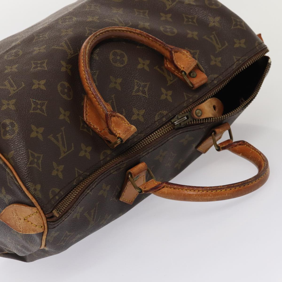 LOUIS VUITTON Monogram Speedy 35 Hand Bag M41524 LV Auth 83556