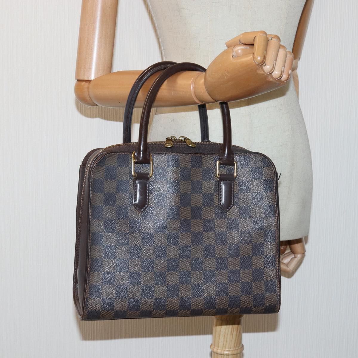 LOUIS VUITTON Damier Ebene Triana Hand Bag N51155 LV Auth 83561