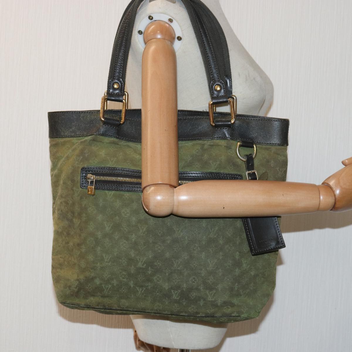 LOUIS VUITTON Monogram Mini Lucille GM Tote Bag TST Khaki M92681 LV Auth 83563