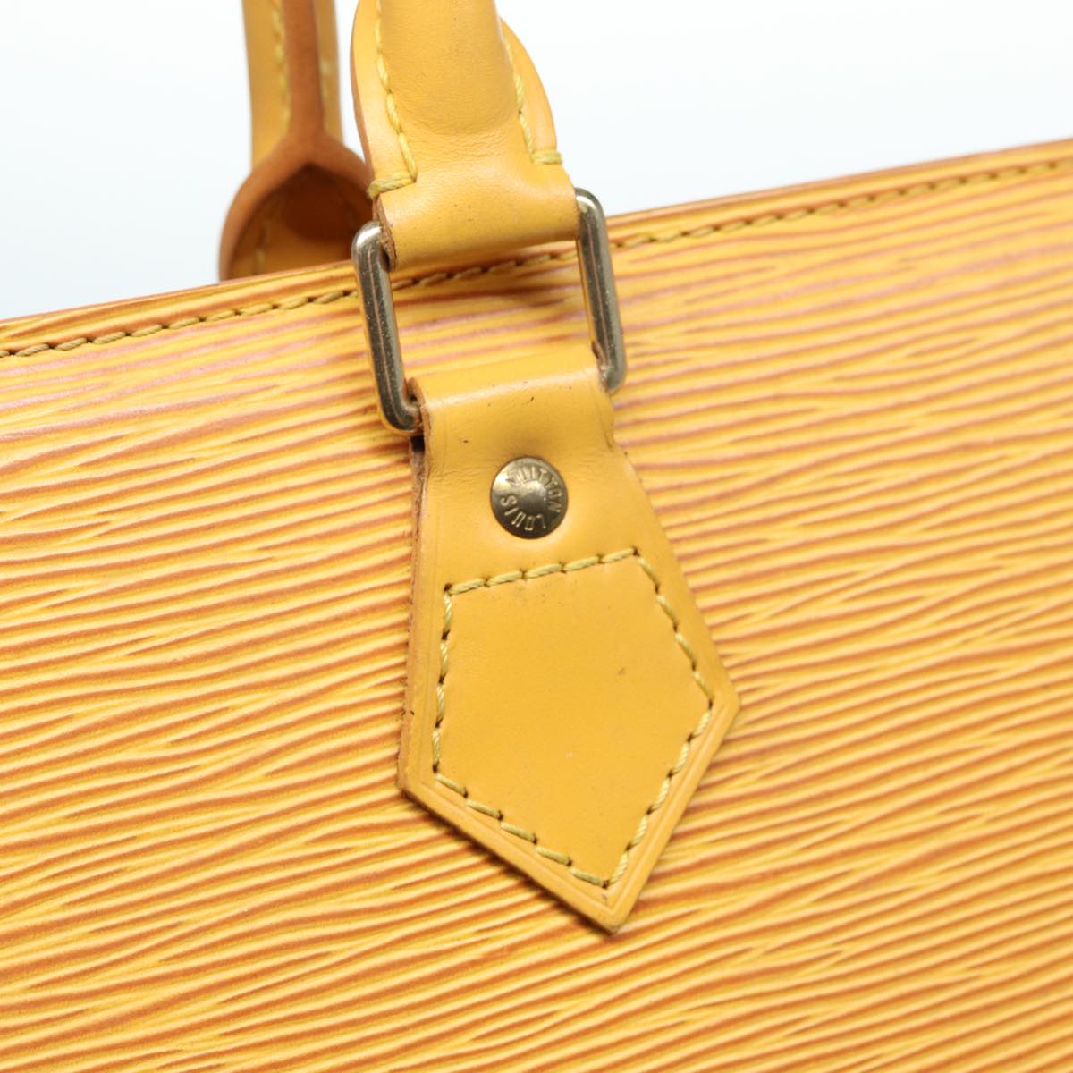 LOUIS VUITTON Epi Sac Plat Hand Bag Yellow M52079 LV Auth 83565