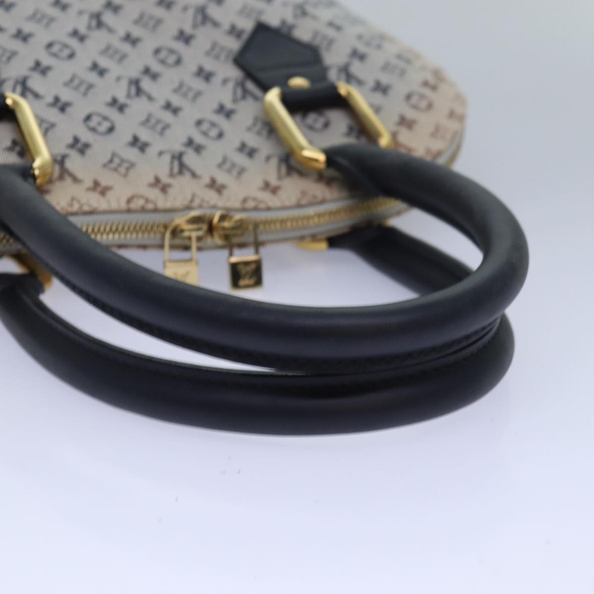 LOUIS VUITTON Monogram Mini Alma Haut Hand Bag Blue M92202 LV Auth 83567