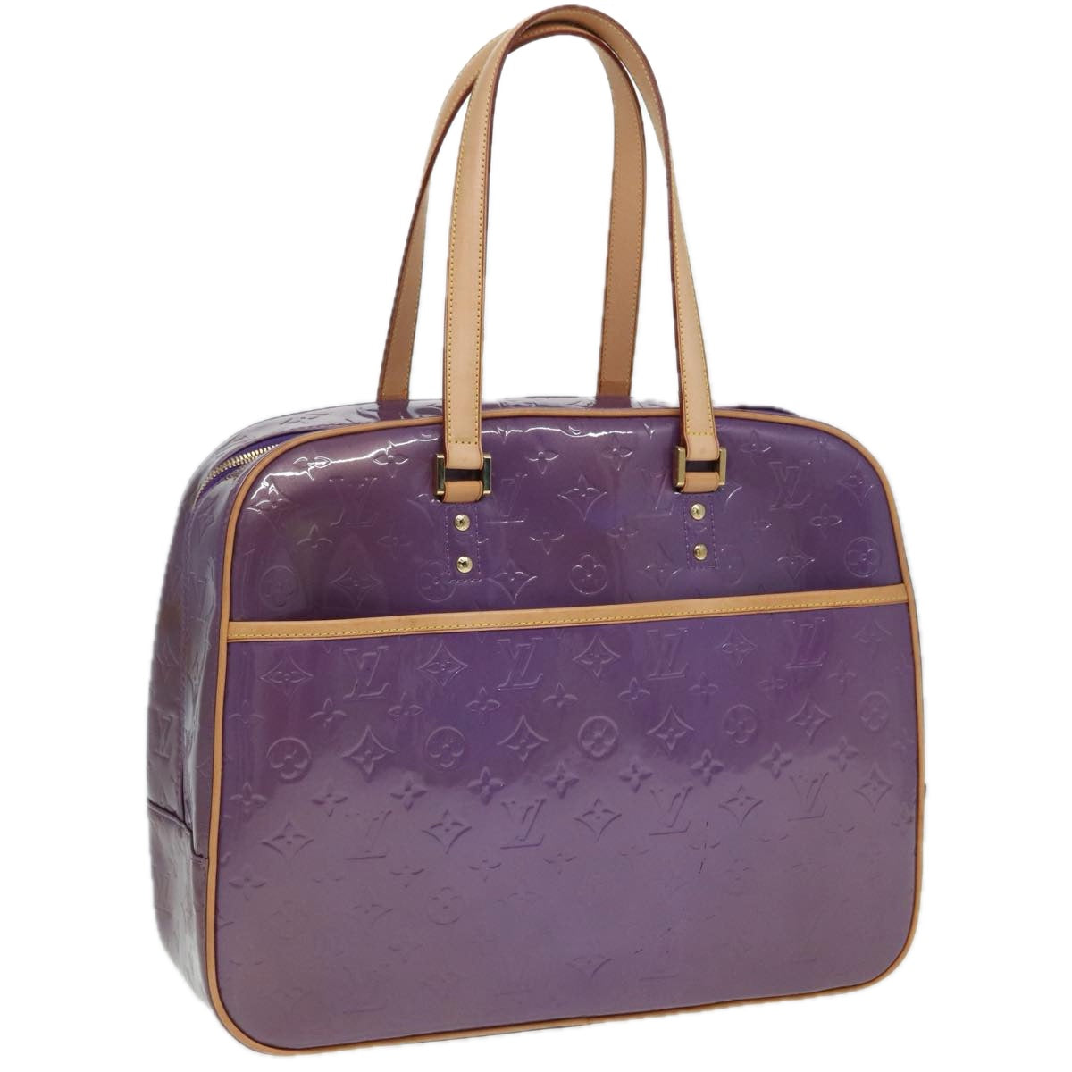 LOUIS VUITTON Monogram Vernis Sutton Hand Bag Purple Viole M91081 LV Auth 83568