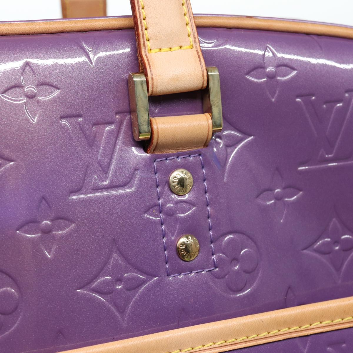 LOUIS VUITTON Monogram Vernis Sutton Hand Bag Purple Viole M91081 LV Auth 83568