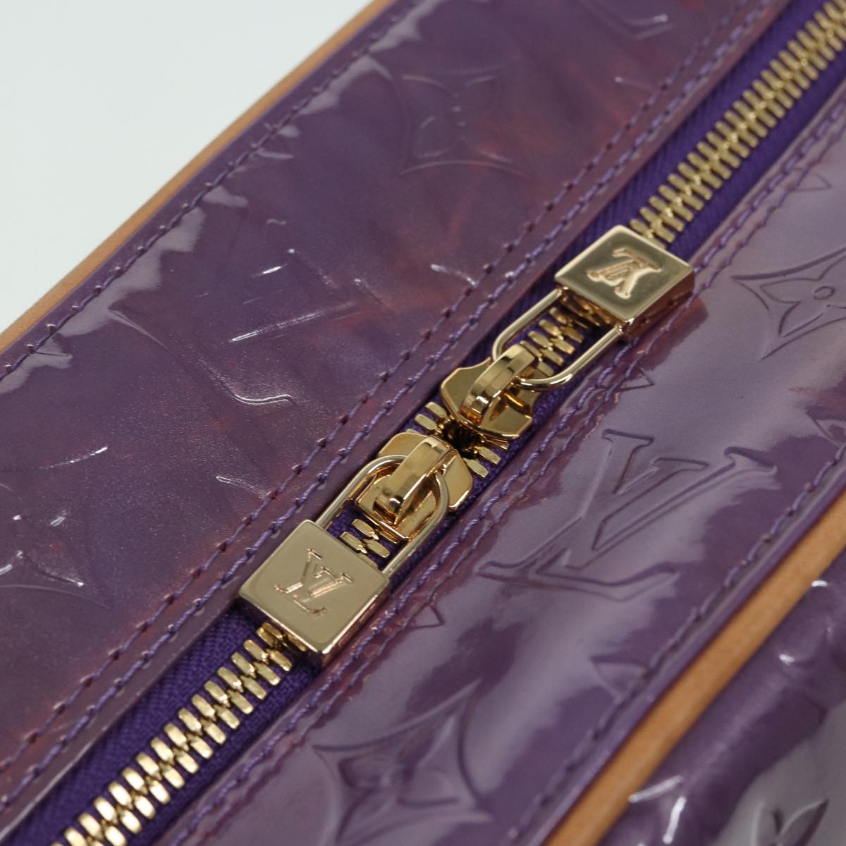 LOUIS VUITTON Monogram Vernis Sutton Hand Bag Purple Viole M91081 LV Auth 83568