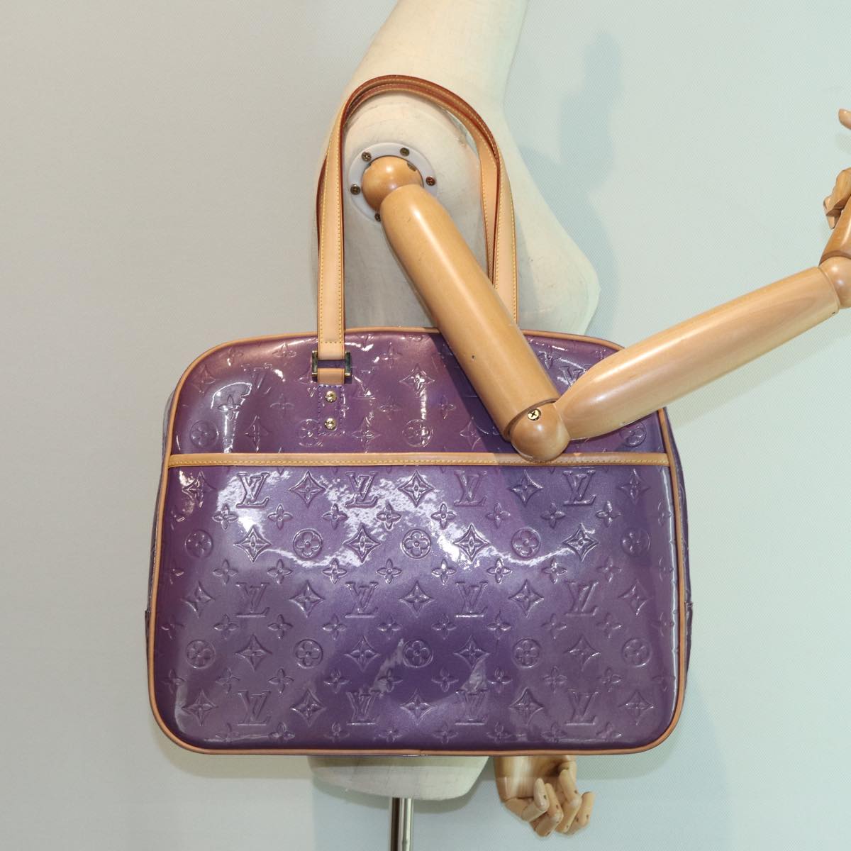 LOUIS VUITTON Monogram Vernis Sutton Hand Bag Purple Viole M91081 LV Auth 83568