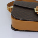CELINE Macadam Canvas Shoulder Bag PVC Leather Brown Auth 83573-9