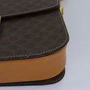 CELINE Macadam Canvas Shoulder Bag PVC Leather Brown Auth 83573-14