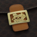 CELINE Macadam Canvas Shoulder Bag PVC Leather Brown Auth 83573-17